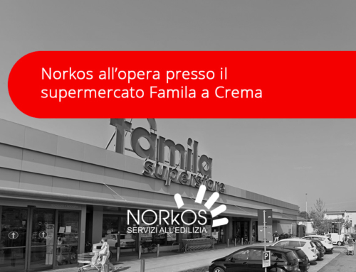 Norkos all’opera presso il supermercato Famila a Crema