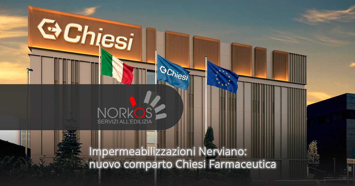 Panoramica dei 11.000 mq di copertura impermeabilizzata da Norkos a Nerviano.