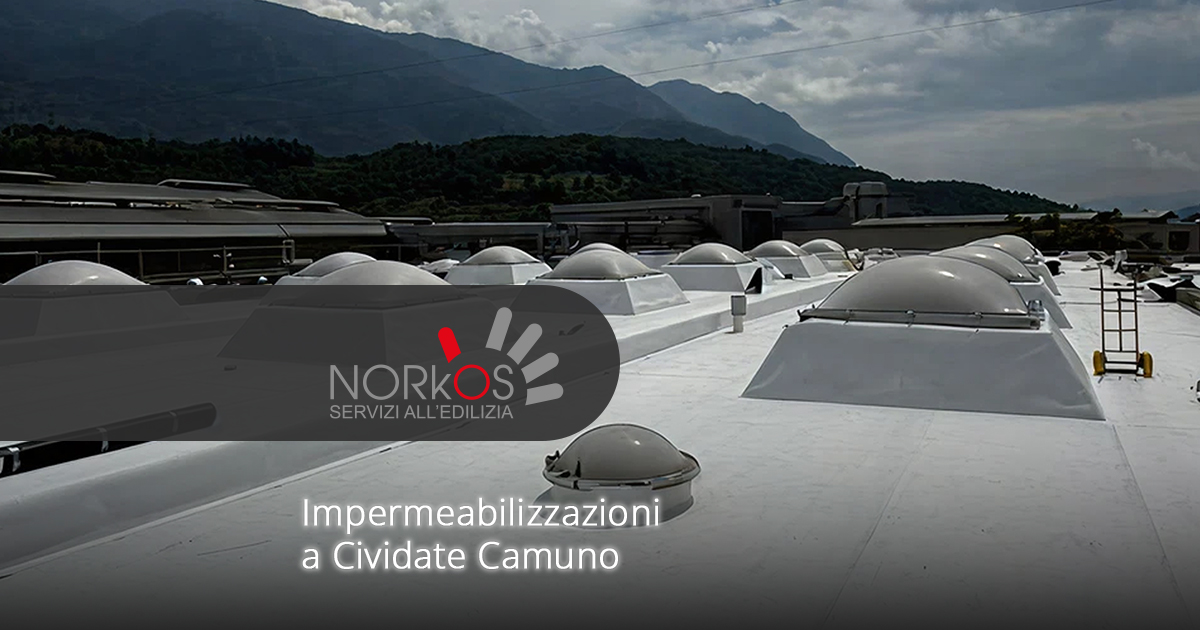 impermeabilizzazioni-per-un-capannone-industriale-a-cividate-camuno Panoramica della nuova copertura industriale da 3.000 mq impermeabilizzata da Norkos a Cividate Camuno.
